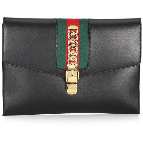 gucci sylvie leather maxi clutch|clutch Gucci original.